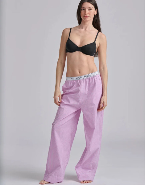  Polo Ralph Lauren Polo Ralph Lauren Separate Sleep Pant With Elastic Logo In Violet Meadow In White X Violet Pink 
