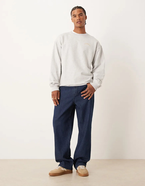  Pompeii 5 Pocket Jeans In Dark Blue Pinstripe 
