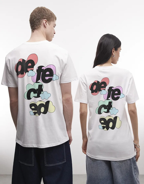  Prnt   Defected Records   Clouds T Shirt In White 
