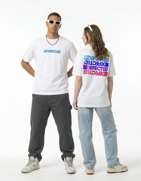  Prnt   Defected Records   Repeat T Shirt In White 