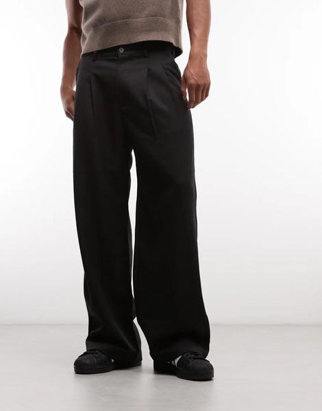  Prohibited Double Pleated Trousers In Black 