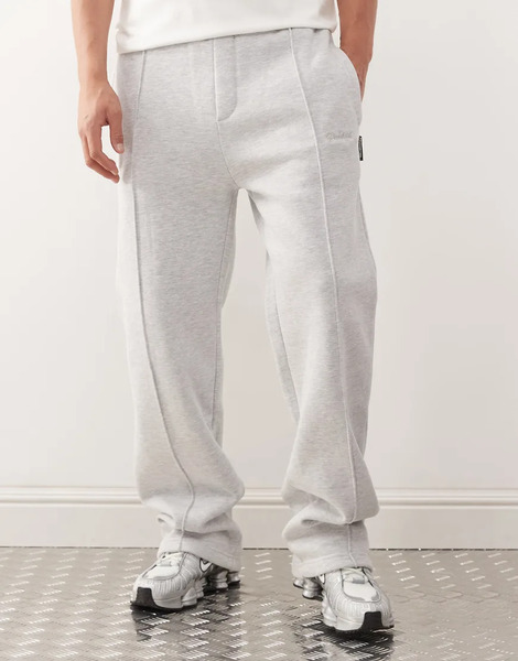  Prohibited 360 Gsm Oversized Logo Loose Joggers In Grey 