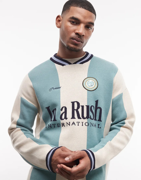  Prohibited Overdrive Knitted Long Sleeve Jumper In Matcha Green 