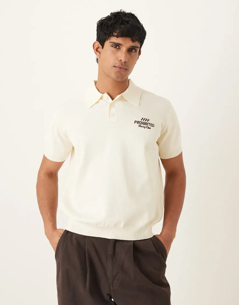  Prohibited Polo In Off White 