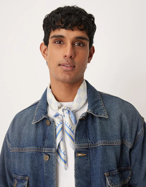  Prohibited Rush Checkered Scarf In Blue 