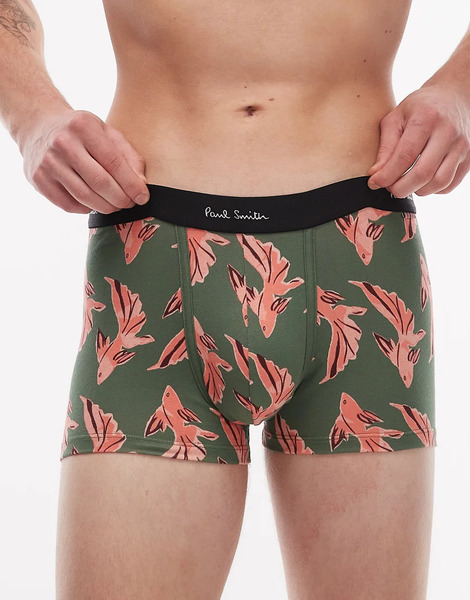  Ps Paul Smith Fish Printed Trunks In Green 