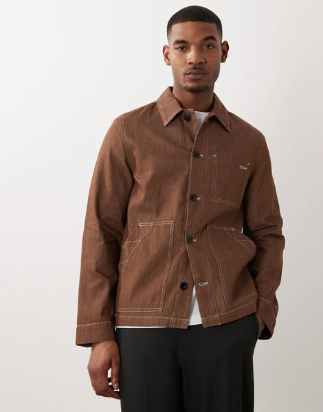  Ps Paul Smith Lightweight Casual Chore Jacket In Brown 