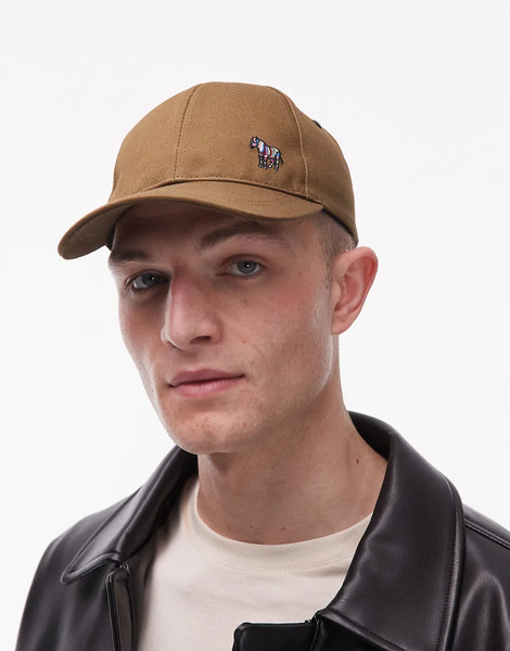  Ps Paul Smith Zebra Logo Cap In Khaki Green 