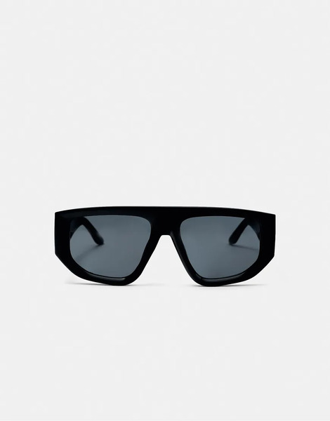 Pull & Bear Aviator Cateye Sunglasses In Black 