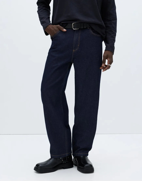  Pull & Bear Baggy Jeans In Navy 