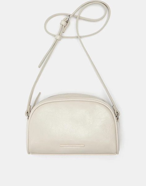  Pull & Bear Basic Crossbody Bag In Ecru White 