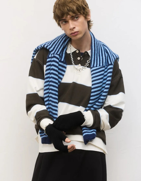  Pull & Bear Basic Knit Mittens In Black 