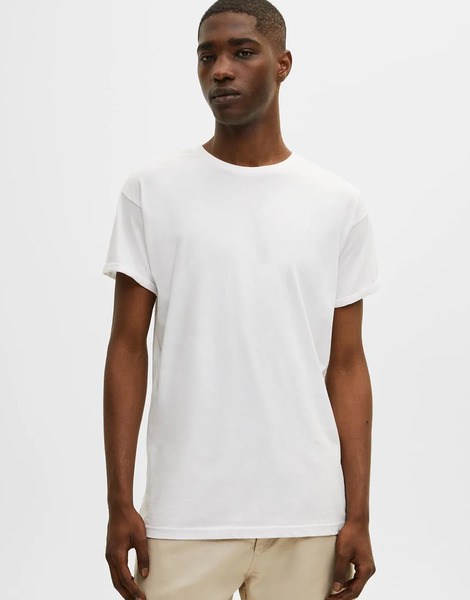 Pull & Bear Basic Muscle Fit T Shirt In White 