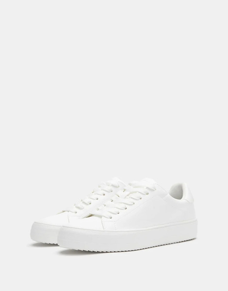  Pull & Bear Basic Trainers In White 