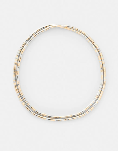  Pull & Bear Bendable Metallic Necklace In Gold 