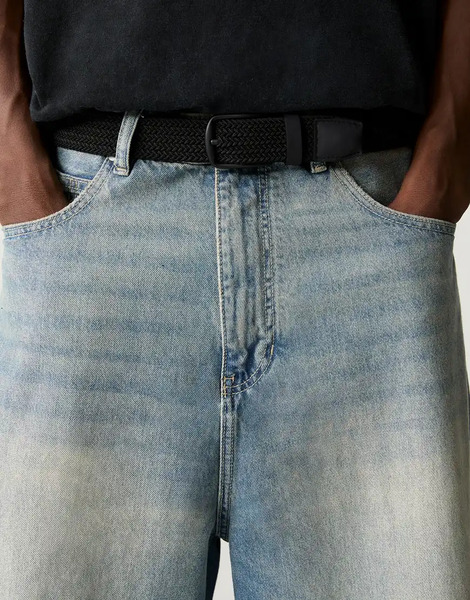  Pull & Bear Braided Belt In Black 