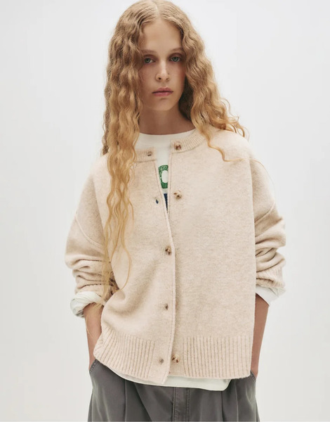  Pull & Bear Cardigan With Raglan Sleeves And Buttons In Sand Neutral 