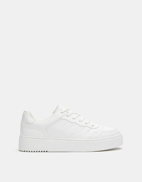  Pull & Bear Chunky Sole Trainers In White 