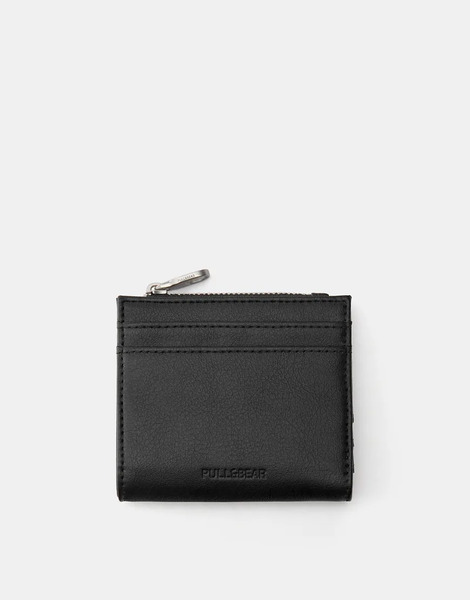  Pull & Bear Coin Purse Wallet In Black 