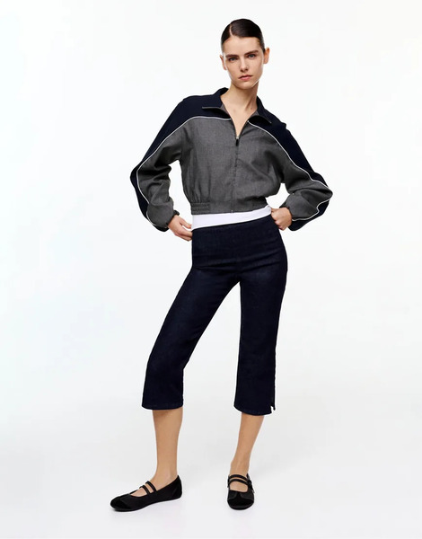  Pull & Bear Combined Panel Jacket In Pale Grey 