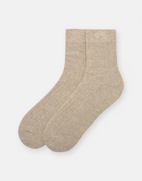  Pull & Bear Cotton Socks In Sand Neutral 