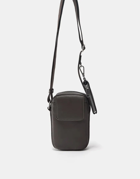  Pull & Bear Crossbody Phone Bag In Brown 