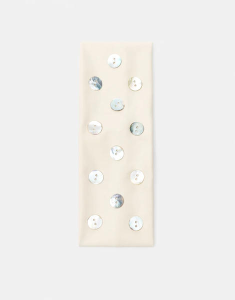  Pull & Bear Elastic Headband With Buttons In Beige Neutral 