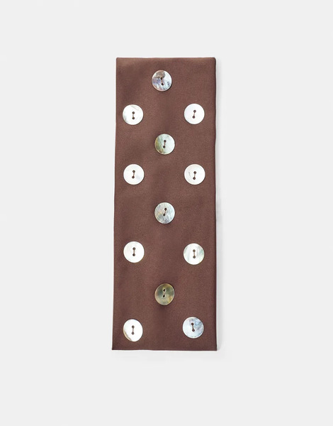  Pull & Bear Elastic Headband With Buttons In Brown 