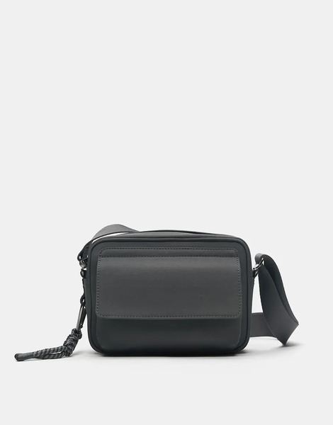  Pull & Bear Embellished Crossbody Bag In Charcoal Multi 