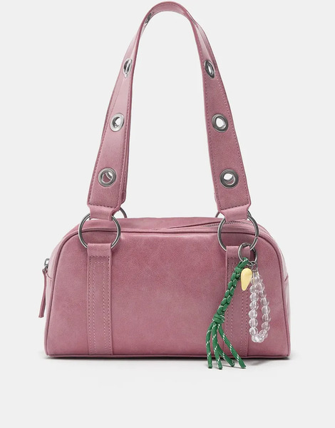  Pull & Bear Embellished Shoulder Bag In Pink Neutral 