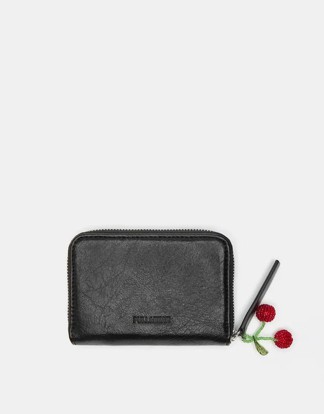  Pull & Bear Embellished Wallet In Black 