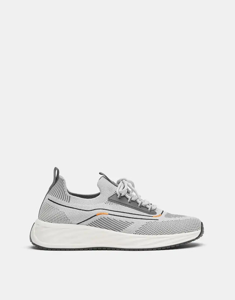  Pull & Bear Fabric Trainers In Grey 