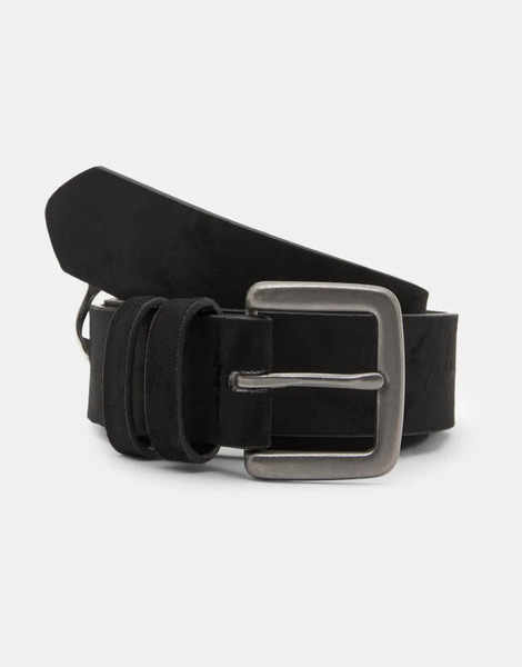 Pull & Bear Faux Suede Belt In Black 