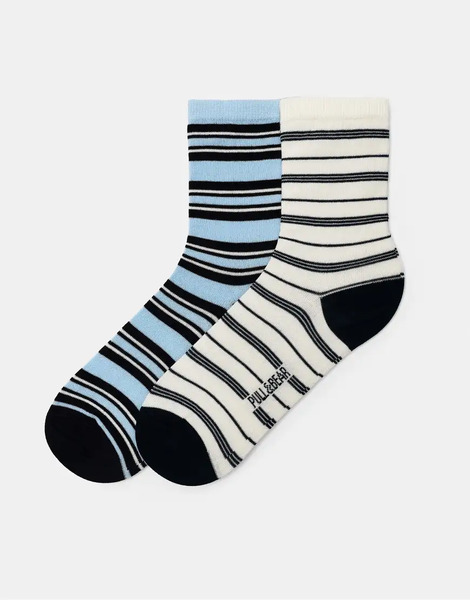  Pull & Bear Fine Striped Regular Socks In Others Multi 