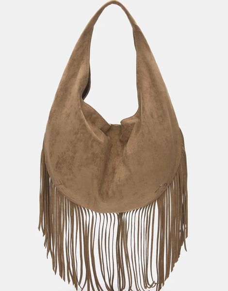  Pull & Bear Fringe Shoulder Bag In Brown 
