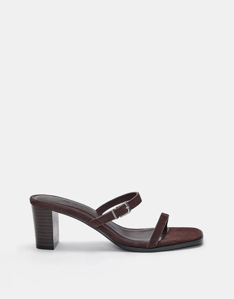  Pull & Bear Heeled Sandals In Brown 