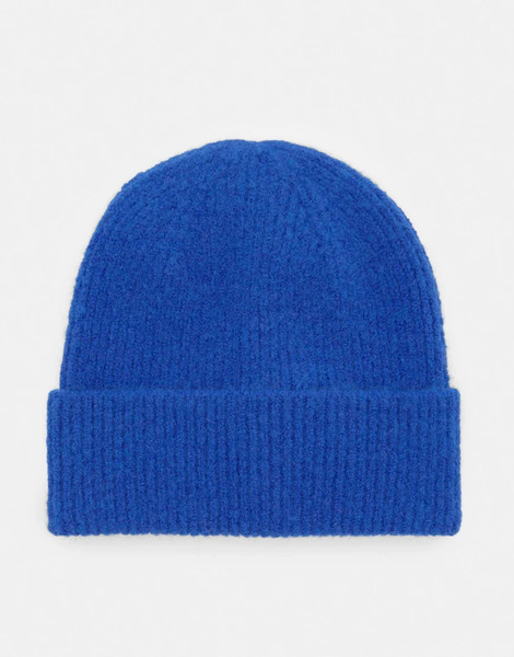  Pull & Bear Knit Beanie In Electric Blue 