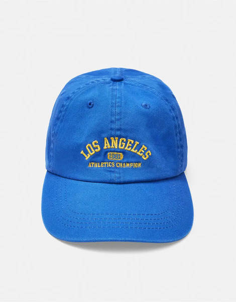  Pull & Bear Los Angeles Cap In Blue 