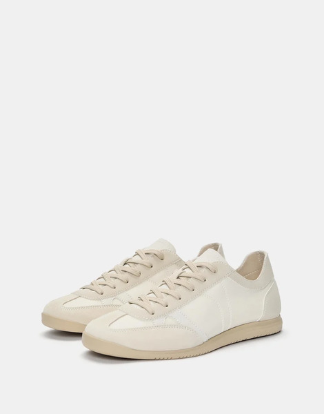 Pull & Bear Multi Piece Sneakers In Ecru White 