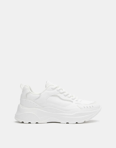  Pull & Bear Multi Piece Sneakers In White 