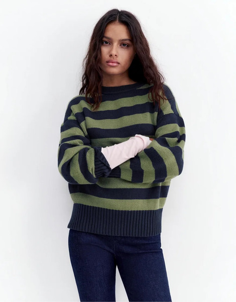  Pull & Bear Oversize Jumper In Khaki Green 