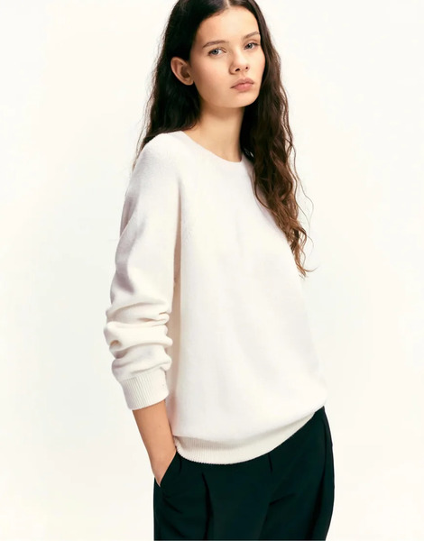  Pull & Bear Oversize Round Neck Sweater In Beige Neutral 