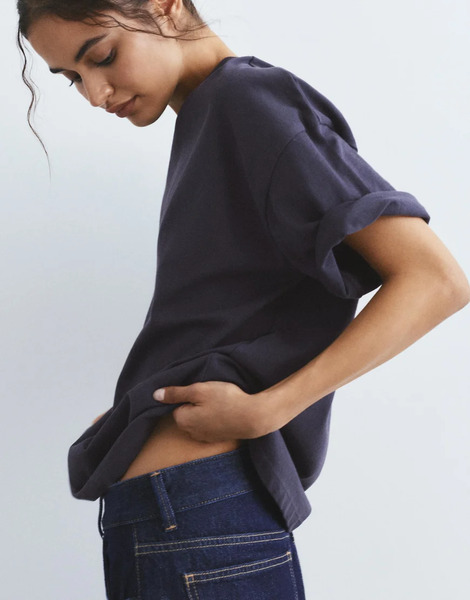  Pull & Bear Oversize Short Sleeve T Shirt In Navy 
