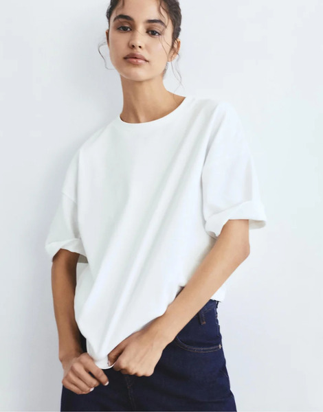  Pull & Bear Oversize Short Sleeve T Shirt In White 