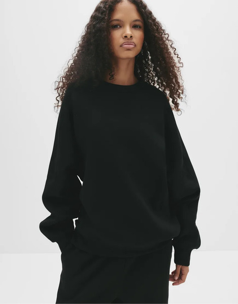 Pull & Bear Oversize Sweatshirt With Seams In Black 