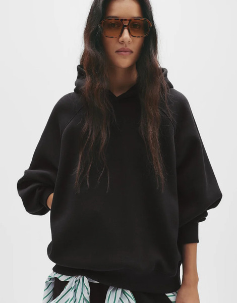  Pull & Bear Oversized Hoodie In Black 