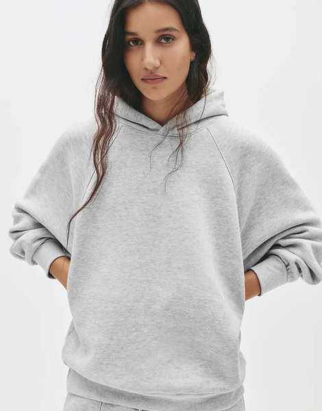  Pull & Bear Oversized Hoodie In Grey Marl 