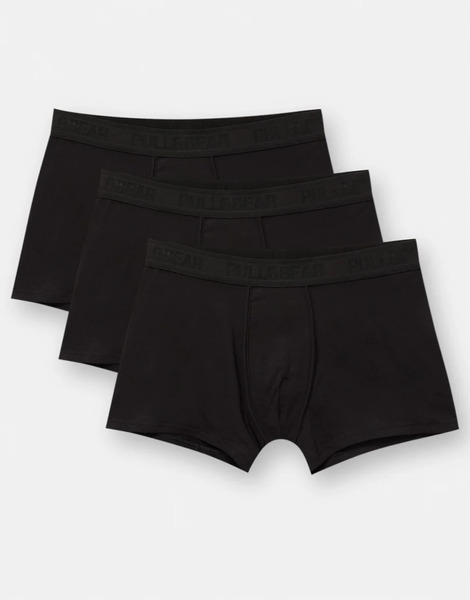  Pull & Bear 3 Pack Logo Boxers In Black Multi 