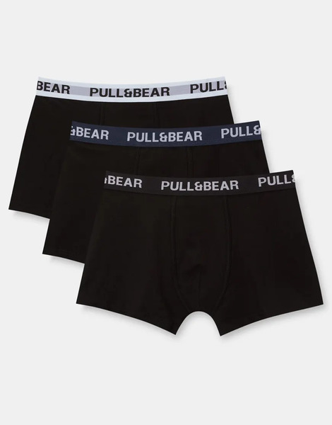  Pull & Bear 3 Pack Logo Boxers In Multi 
