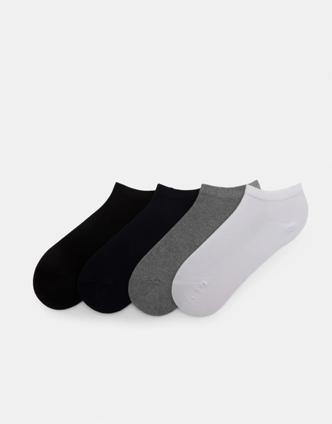  Pull & Bear 4 Pack Of Basic Short Socks In Multi 